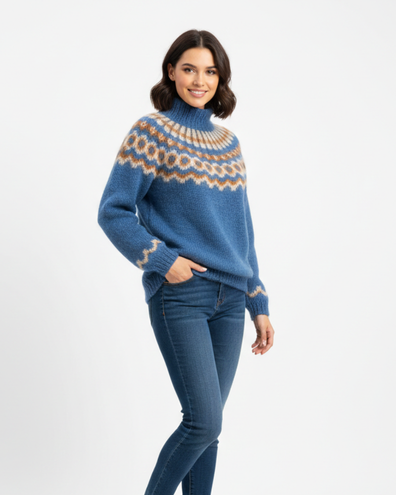 Faith Women's Icelandic Mohair Jumper – Nordic Knit Relaxed Fit Winter Sweater