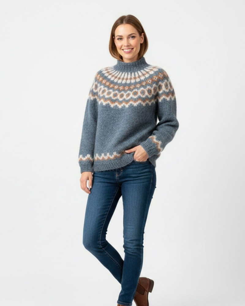 Faith Women's Icelandic Mohair Jumper – Nordic Knit Relaxed Fit Winter Sweater