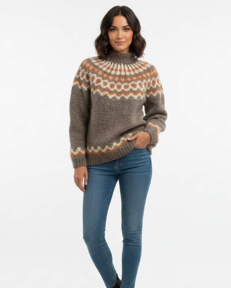 Faith Women's Icelandic Mohair Jumper – Nordic Knit Relaxed Fit Winter Sweater