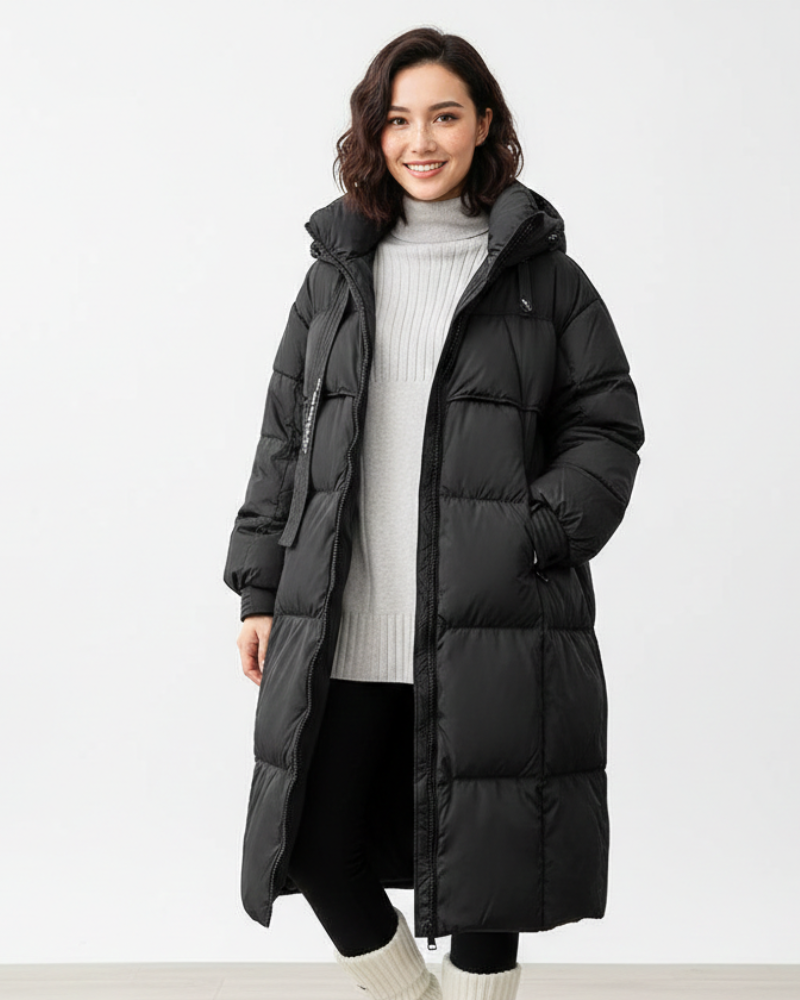 Josephine Women's Long Parka – Hooded Relaxed Fit Winter Coat with Insulated Lining