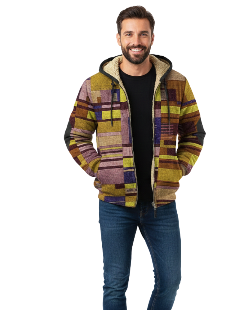 Rupert Men's Patchwork Fleece Gilet – Hooded Casual Urban Layer