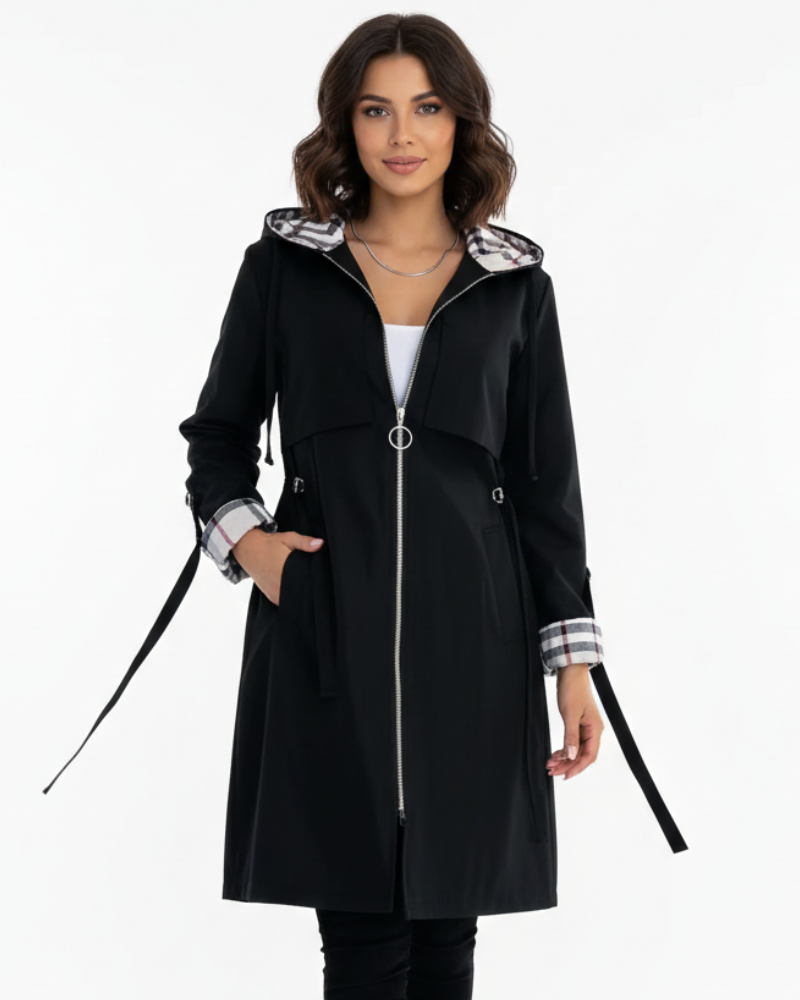 Georgia Women's Waterproof Coat – Hooded Windproof Zip Jacket for Spring & Autumn