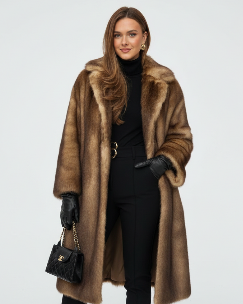 Margaret Women's Long Winter Coat – Elegant Warm Tailored Overcoat