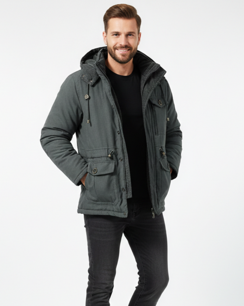 Alistair Men's Waterproof Winter Jacket – Fleece Lined Hooded Outdoor Coat
