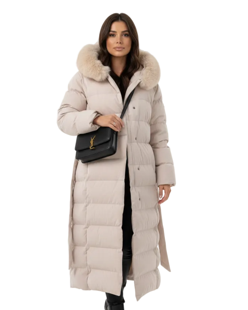 Adeline Women's Long Winter Coat – Water Resistant Hooded Insulated Overcoat