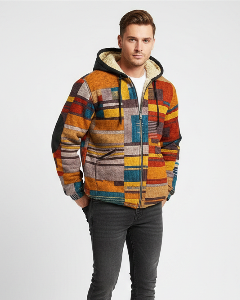 Rupert Men's Patchwork Fleece Gilet – Hooded Casual Urban Layer