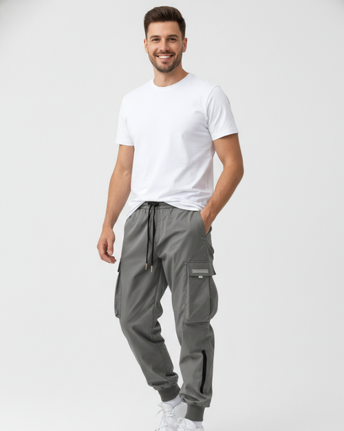 Benedict Men's Cargo Joggers – Elasticated Cuffs, Utility Pockets & Relaxed Fit