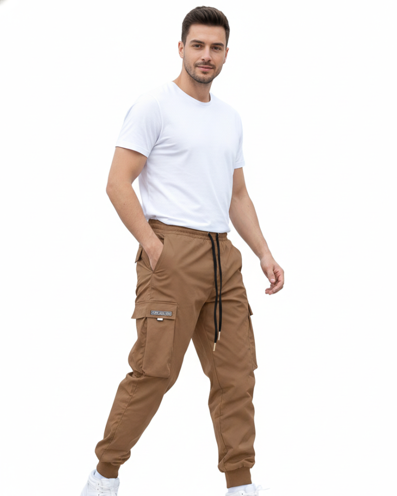 Benedict Men's Cargo Joggers – Elasticated Cuffs, Utility Pockets & Relaxed Fit