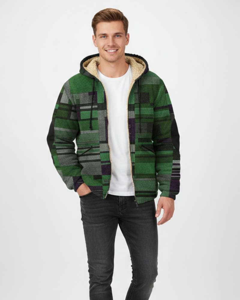 Rupert Men's Patchwork Fleece Gilet – Hooded Casual Urban Layer