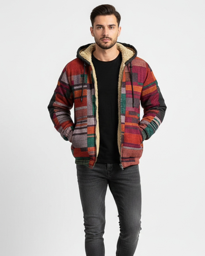 Rupert Men's Patchwork Fleece Gilet – Hooded Casual Urban Layer