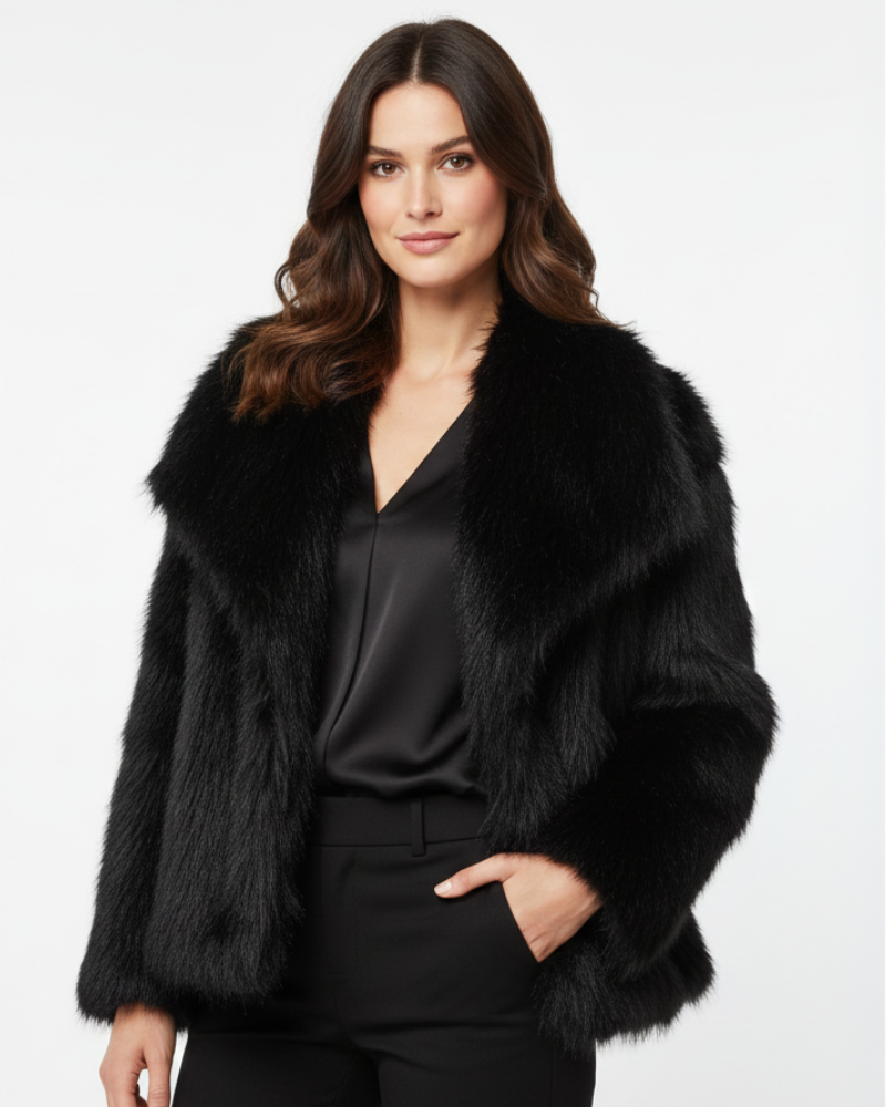 Isabelle Women's Faux Fur Coat – Soft Relaxed Fit Luxury Winter Jacket