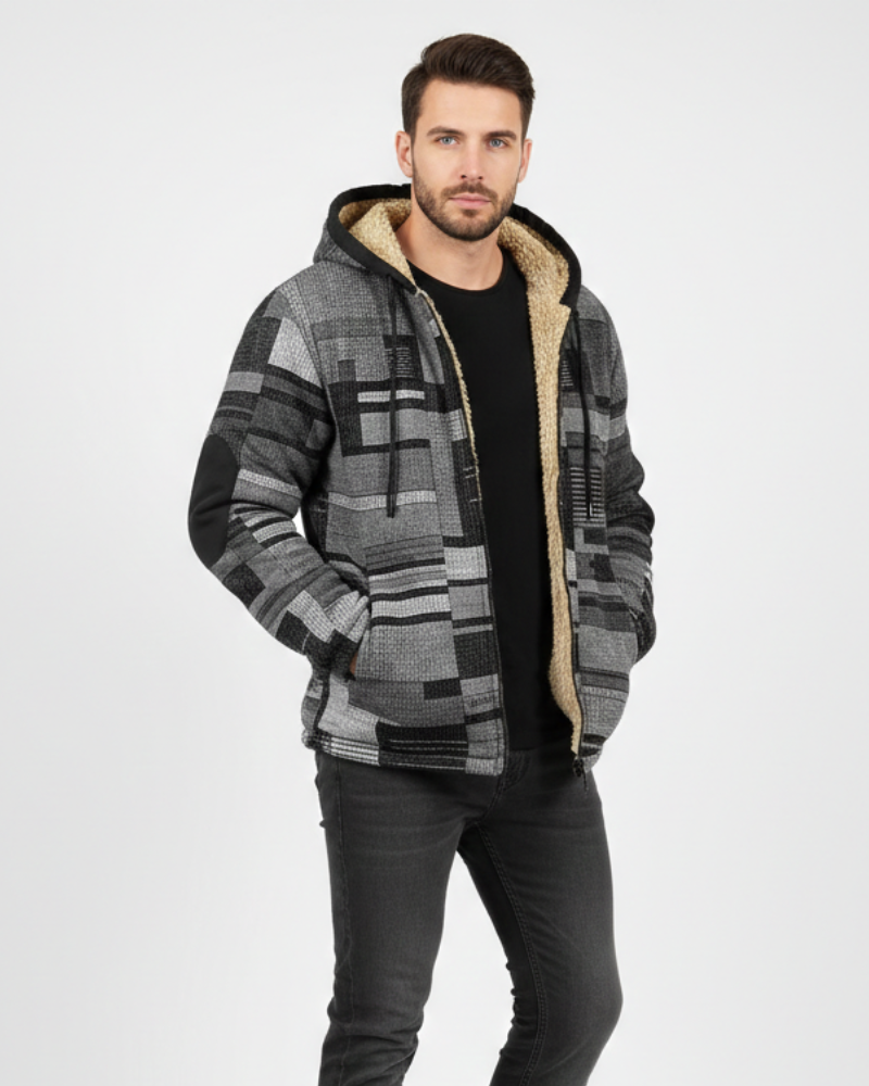 Rupert Men's Patchwork Fleece Gilet – Hooded Casual Urban Layer