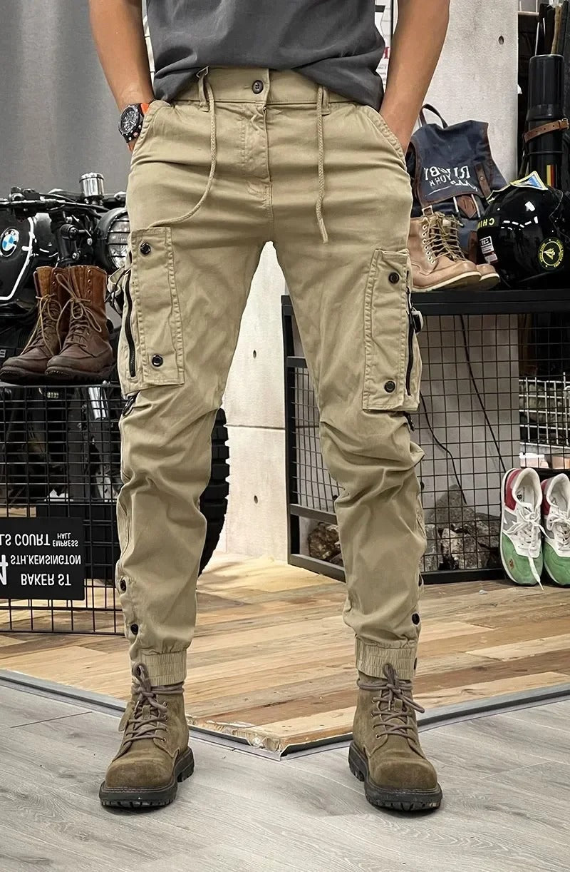 Callum Men's Stretch Cargo Trousers – Spandex Flex Fit with Utility Pockets