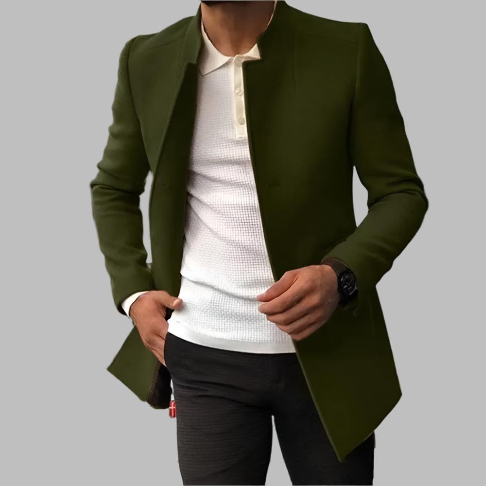 Denmo Men's Wool Coat – Tailored Fit, Warm Fabric & Timeless Formal Style
