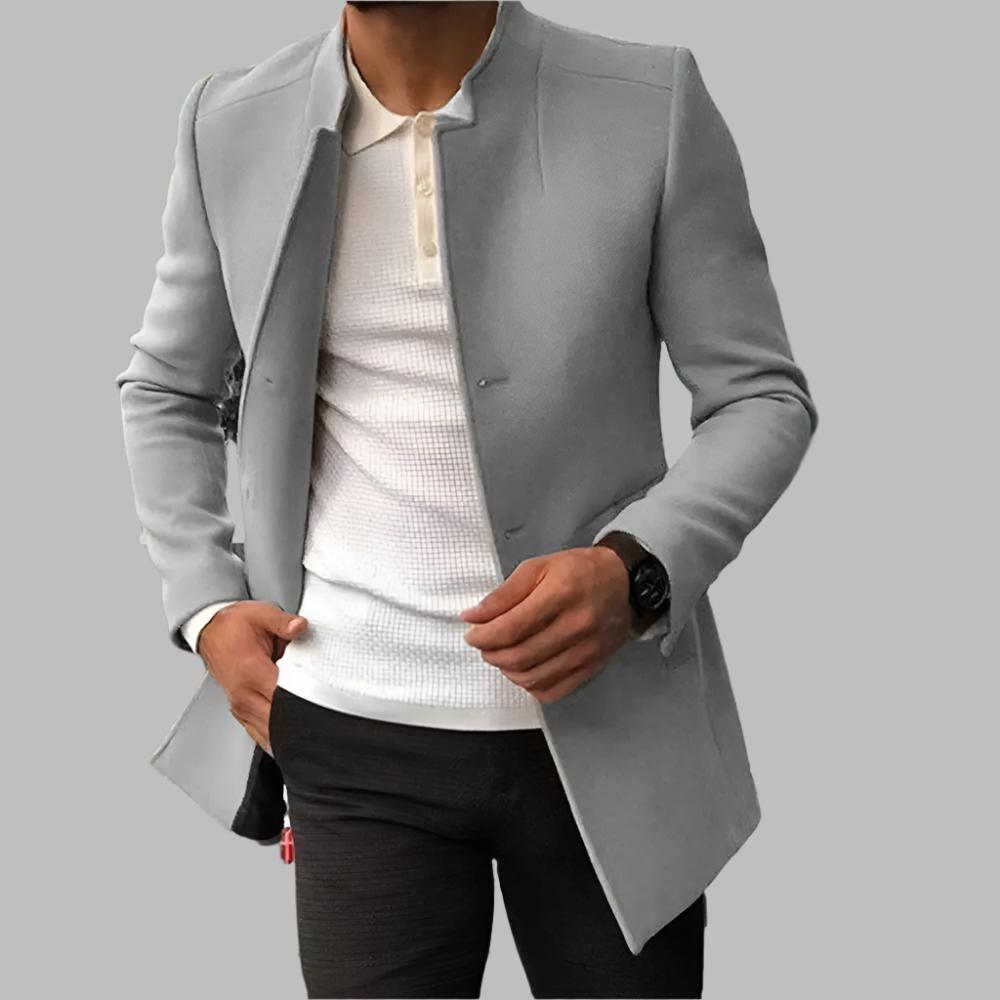 Denmo Men's Wool Coat – Tailored Fit, Warm Fabric & Timeless Formal Style