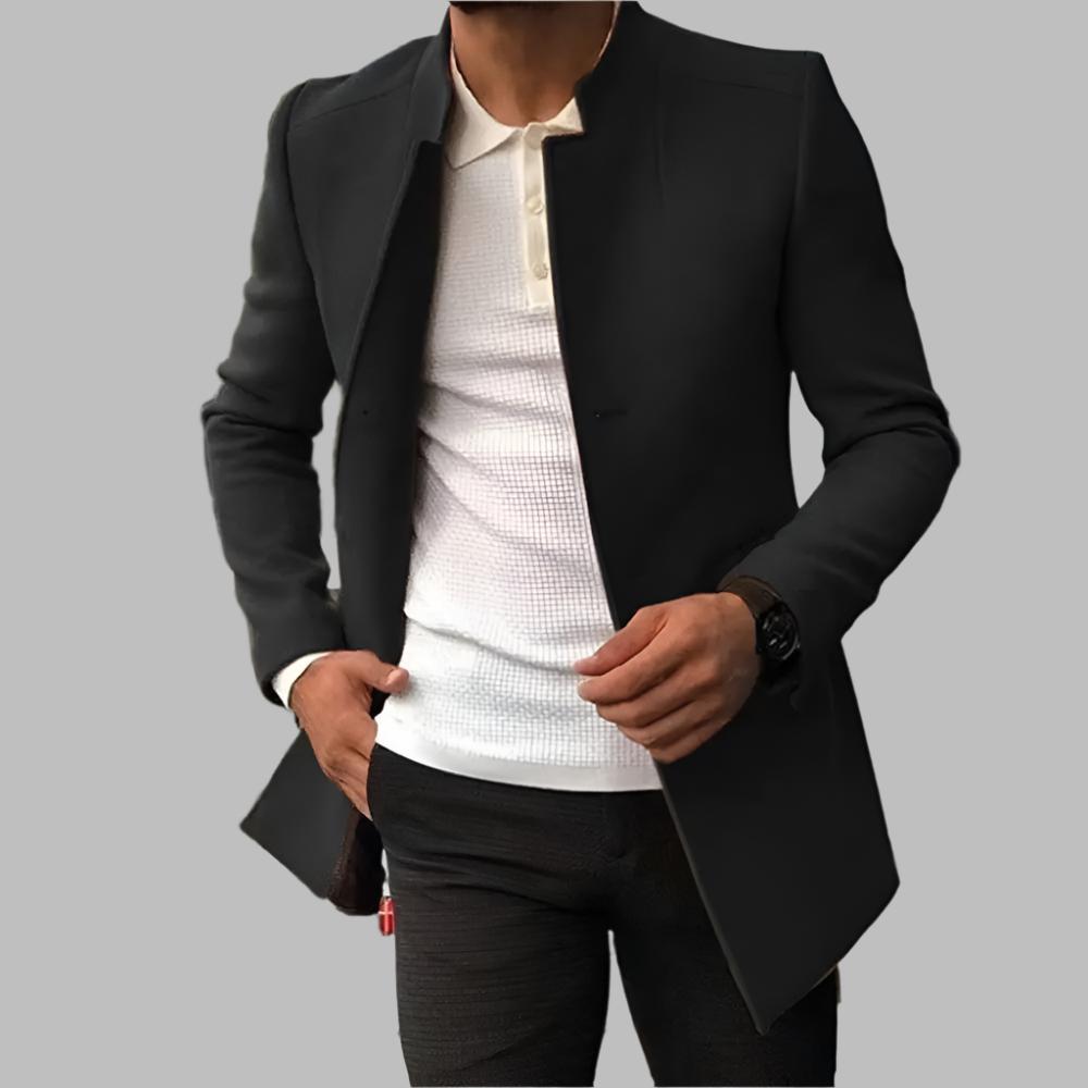 Denmo Men's Wool Coat – Tailored Fit, Warm Fabric & Timeless Formal Style