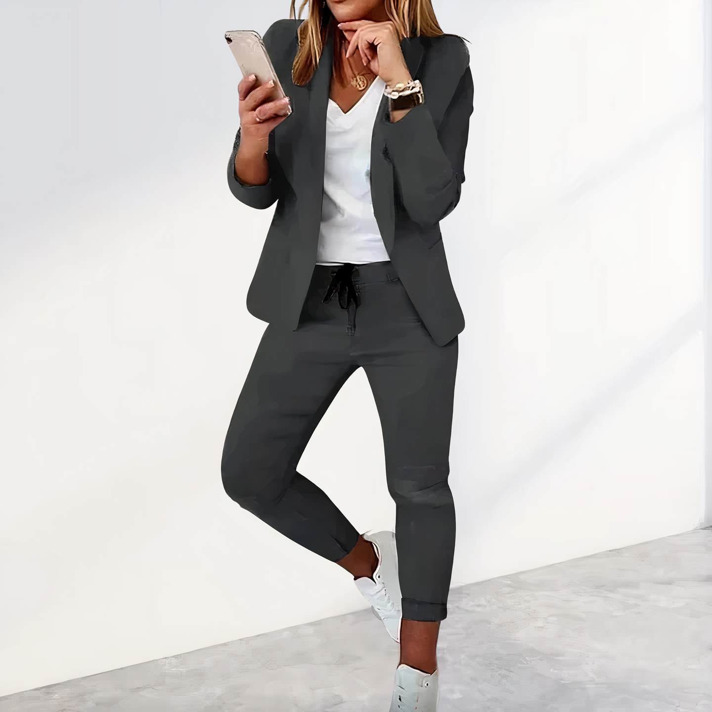 Evelyn Women's Trouser Suit – Two Piece Blazer & Trousers Smart Office Set