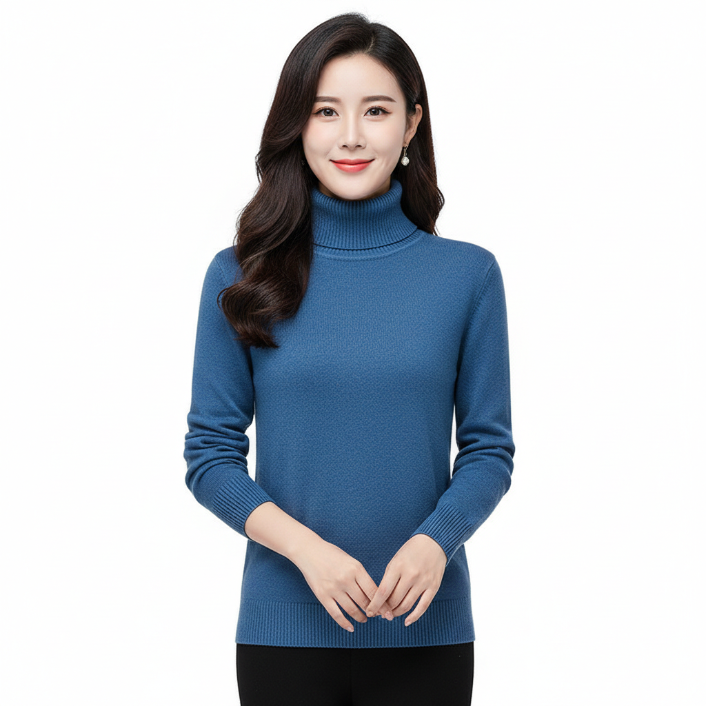 Charlotte Women's Cashmere Roll Neck Jumper – Soft Fitted Knit Winter Sweater