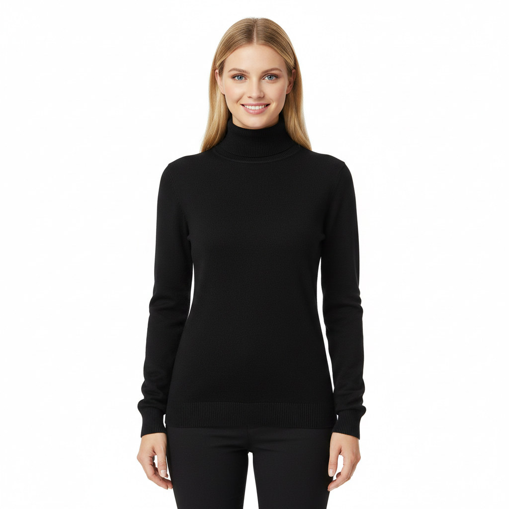 Charlotte Women's Cashmere Roll Neck Jumper – Soft Fitted Knit Winter Sweater