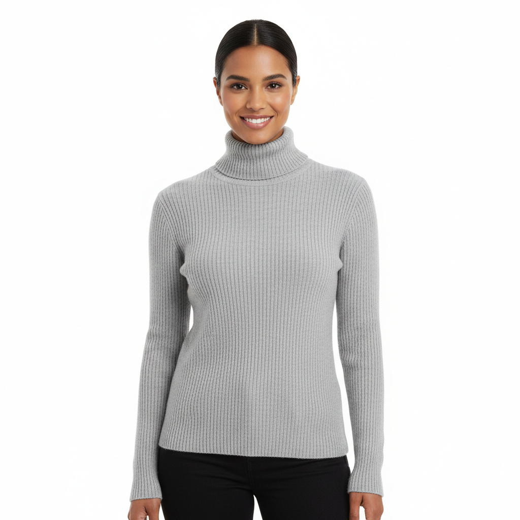 Charlotte Women's Cashmere Roll Neck Jumper – Soft Fitted Knit Winter Sweater