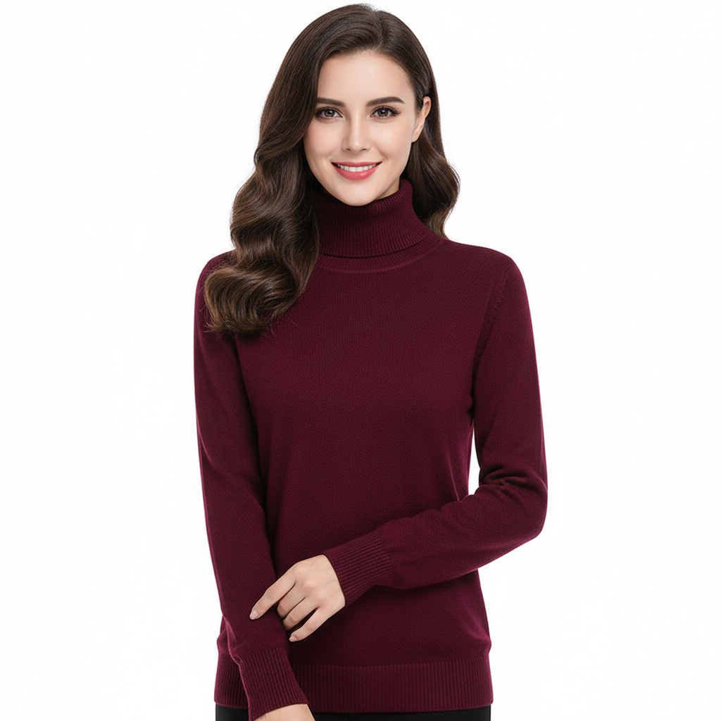 Charlotte Women's Cashmere Roll Neck Jumper – Soft Fitted Knit Winter Sweater