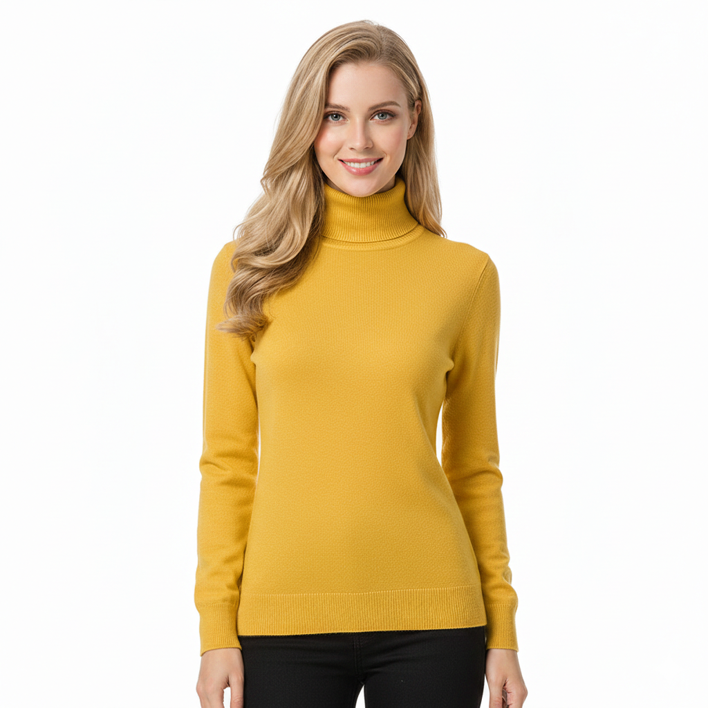 Charlotte Women's Cashmere Roll Neck Jumper – Soft Fitted Knit Winter Sweater