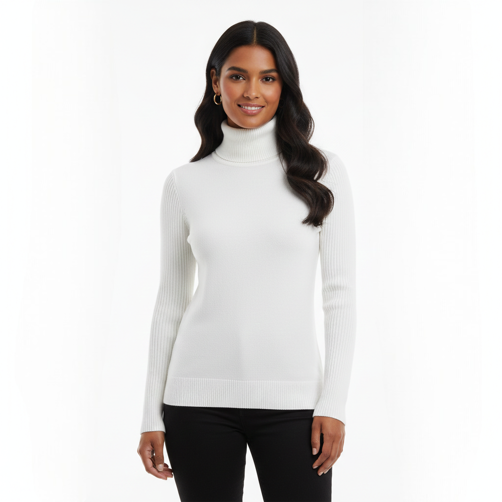 Charlotte Women's Cashmere Roll Neck Jumper – Soft Fitted Knit Winter Sweater