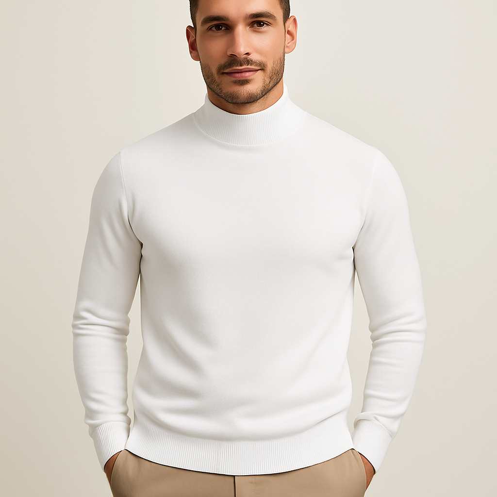 Theron Men's Roll-Neck Jumper – Soft Breathable Knit with a Refined Fitted Shape