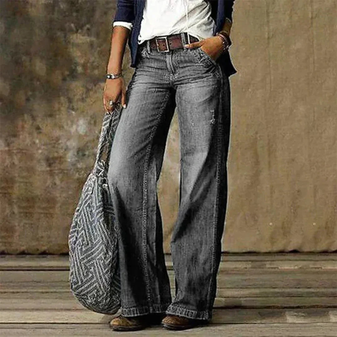 Ainsley Women's Low Rise Jeans – Stretch Vintage Denim Slim Fit Trousers
