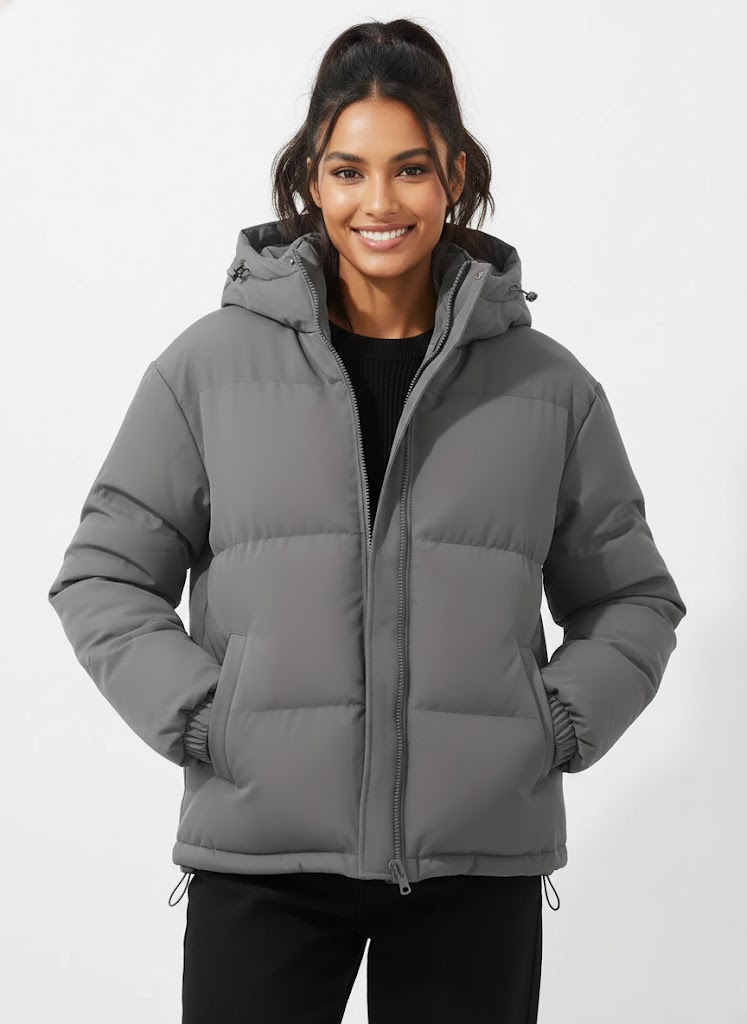 Lila Women's Lightweight Puffer Jacket – Hooded Zip Up Winter Quilted Coat