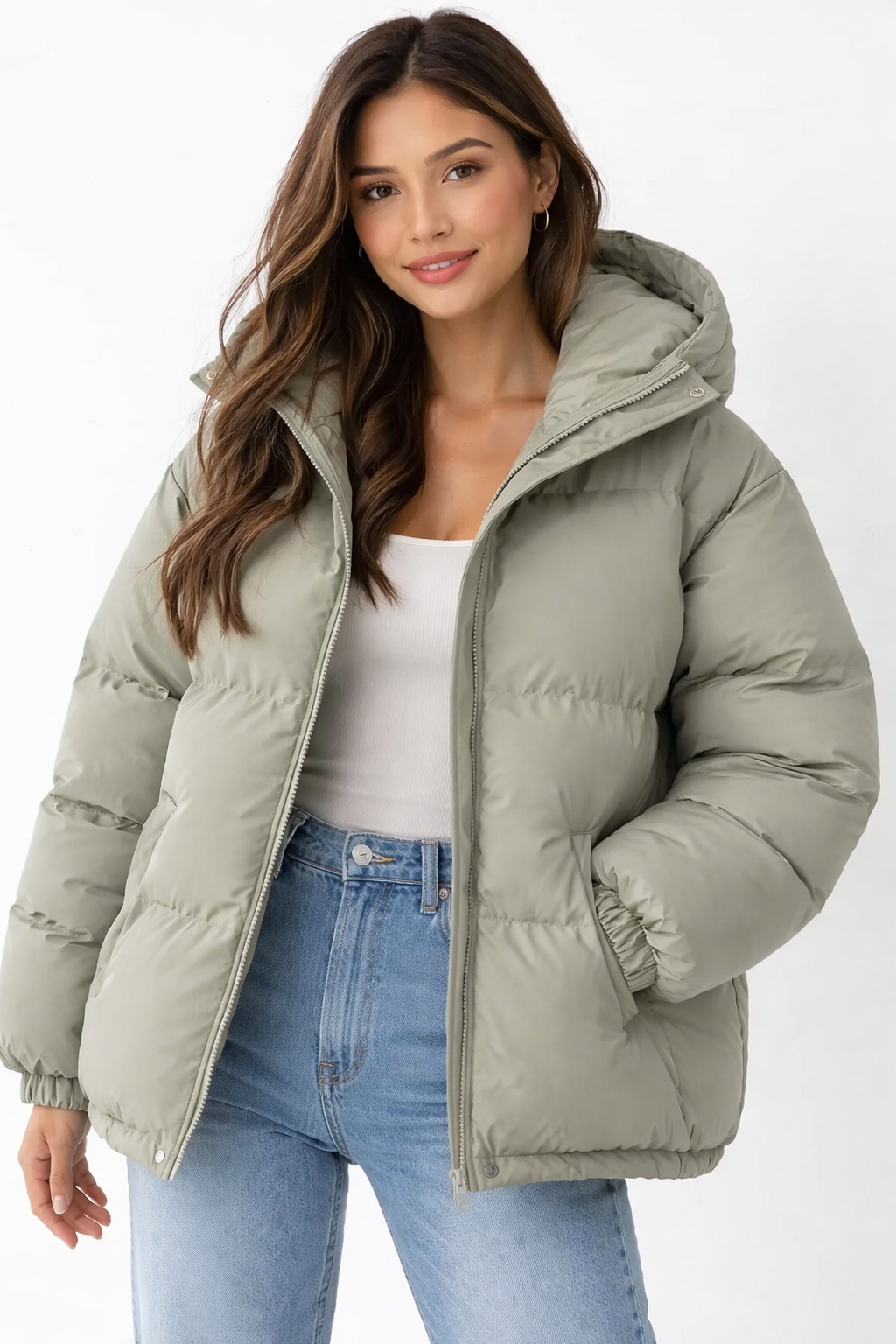 Lila Women's Lightweight Puffer Jacket – Hooded Zip Up Winter Quilted Coat