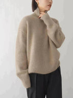 Juliette Women's Wool Roll Neck Jumper – Soft Knit Long Sleeve Winter Sweater