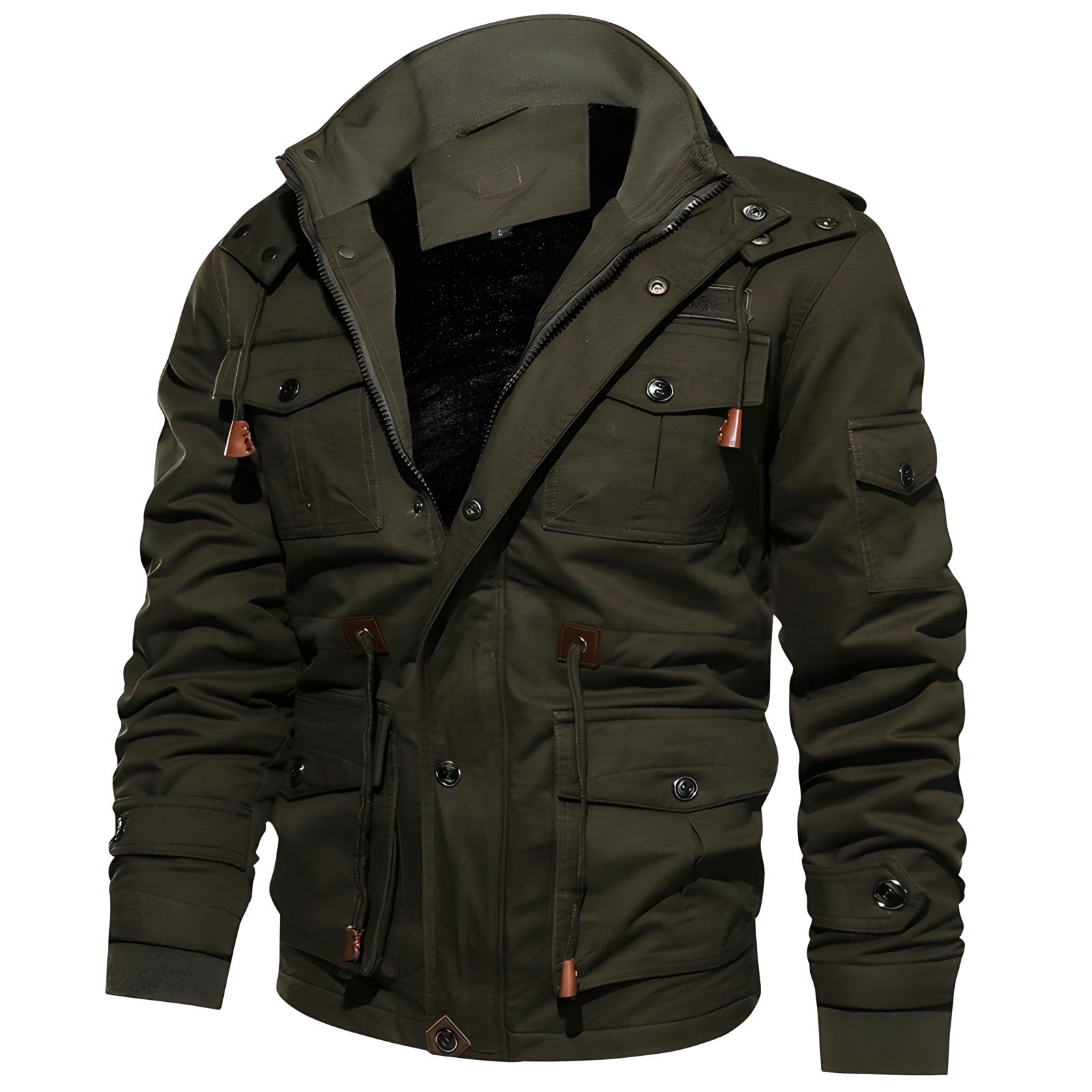 Tristan Men's Military Jacket – Water Resistant Fleece Lined Utility Coat