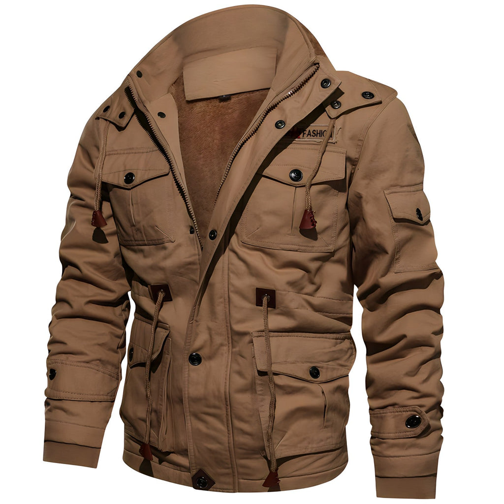 Tristan Men's Military Jacket – Water Resistant Fleece Lined Utility Coat