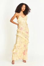 Alice Women's Ruffle Maxi Dress – Open Back Elegant Summer Occasion Dress