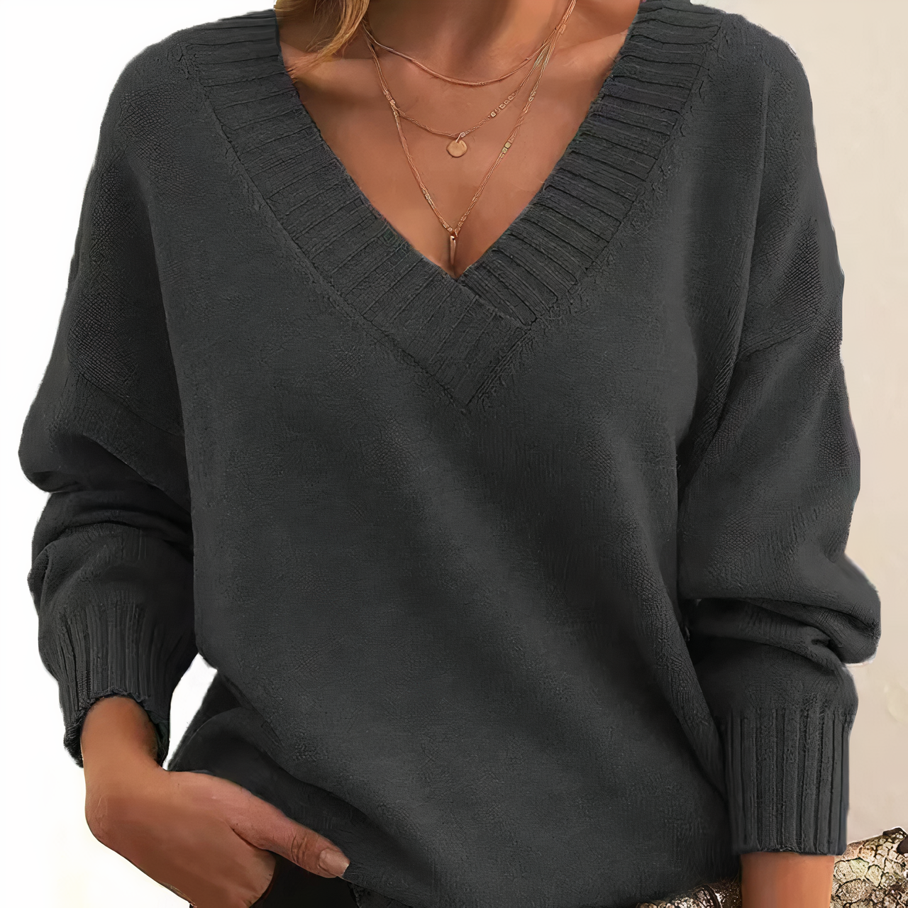 Cordelia Women's Cashmere Jumper – 100% Cashmere V-Neck Luxury Knit Sweater