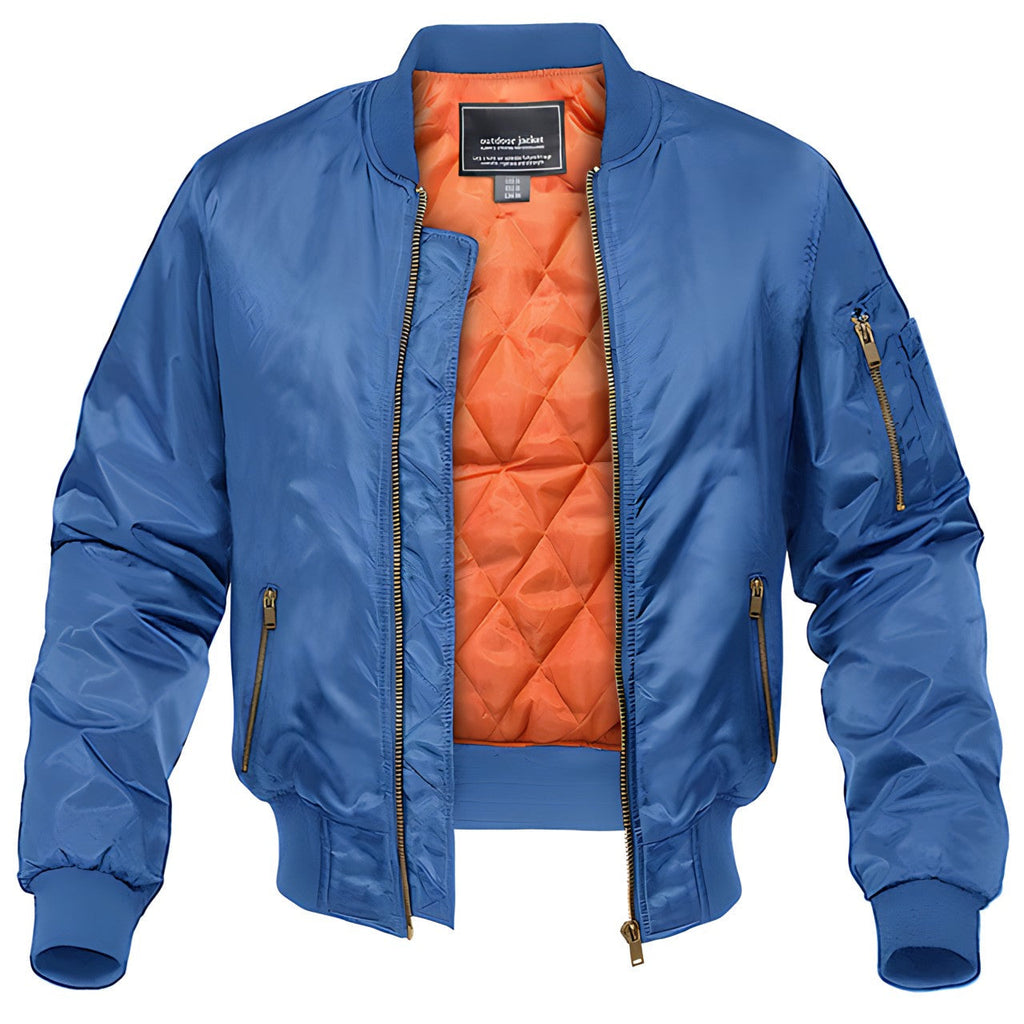 Sterling Men's Bomber Jacket – Classic Aviator Zip Up Smart Casual Coat
