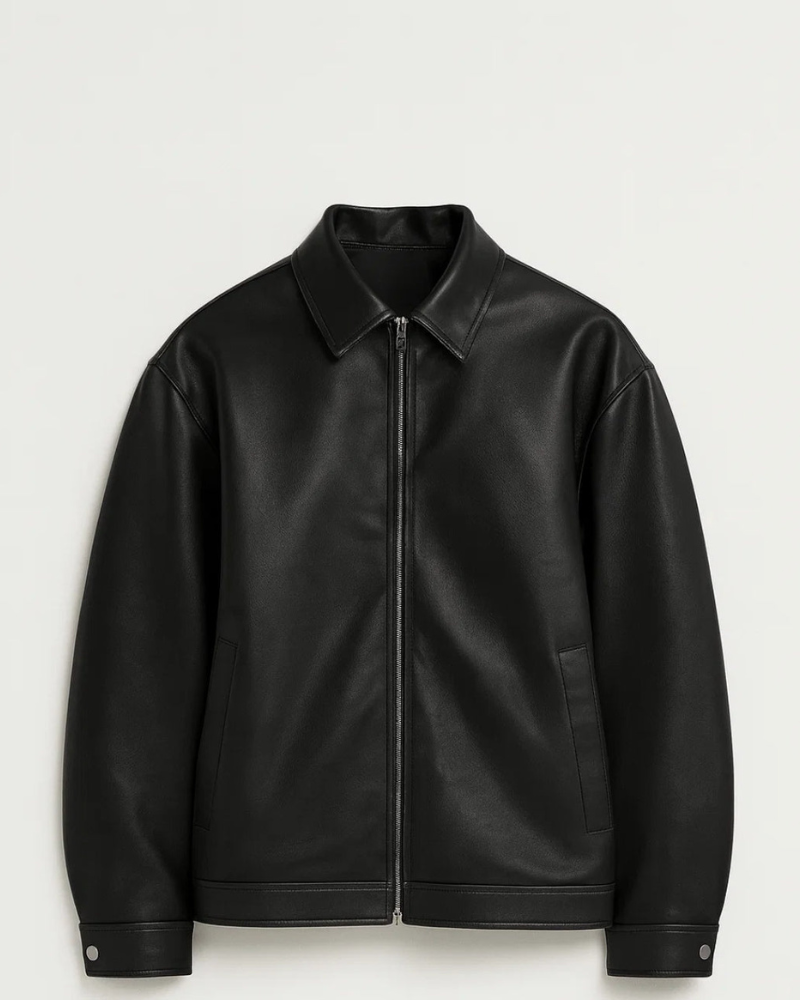 Vaughn Men's Leather-Look Jacket – Structured Fit, Zip Front & Urban Style
