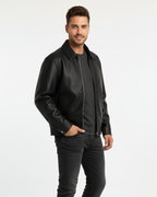 Vaughn Men's Leather-Look Jacket – Structured Fit, Zip Front & Urban Style