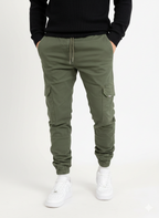 Cormac Men's Cargo Trousers – Slim Fit Drawstring Multi Pocket Casual Pants