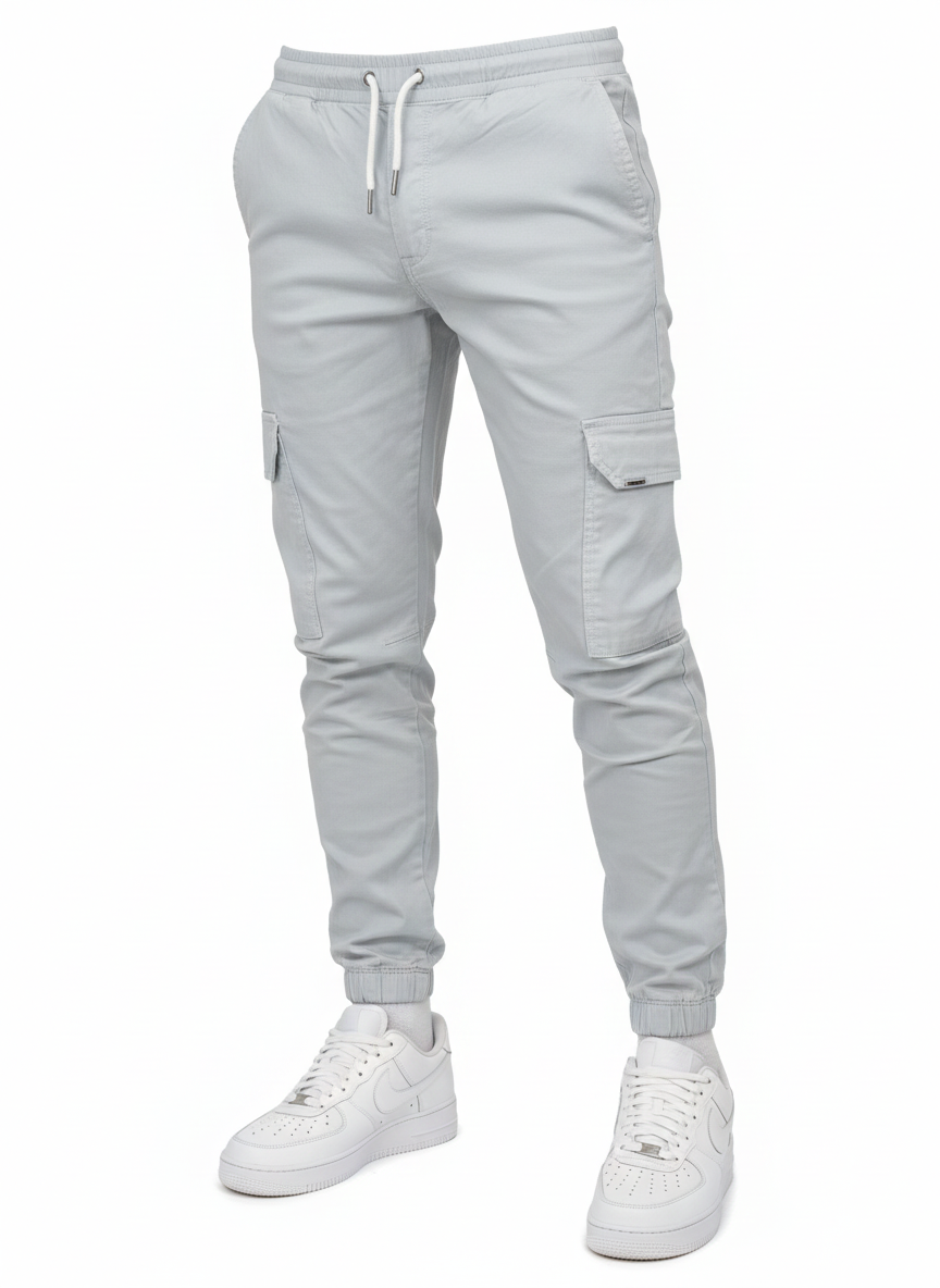Cormac Men's Cargo Trousers – Slim Fit Drawstring Multi Pocket Casual Pants