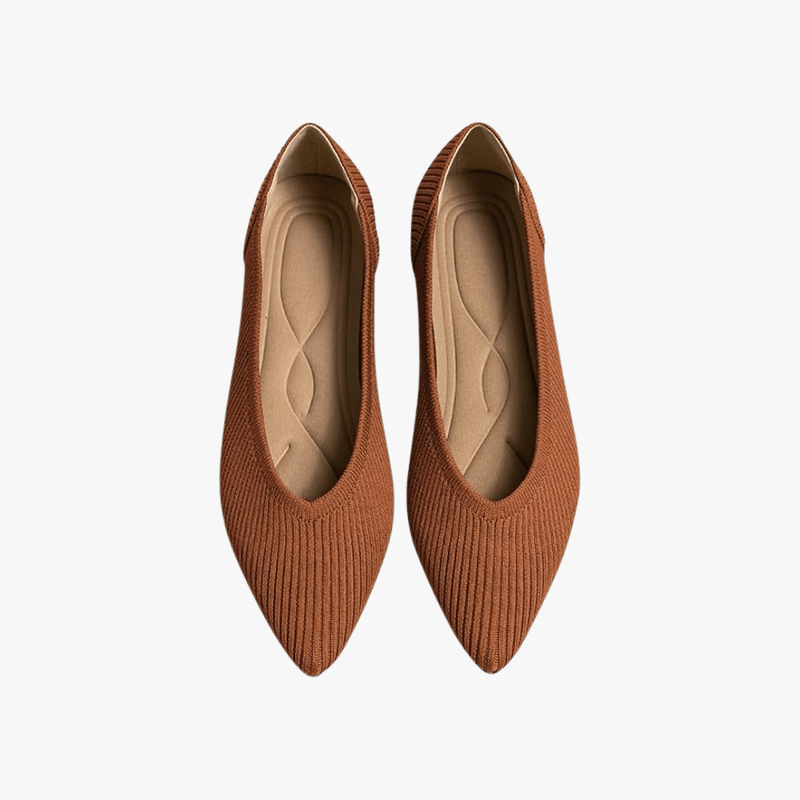 Hazel Women's Knit Ballet Flats – Pointed Toe Memory Foam Comfort Shoes