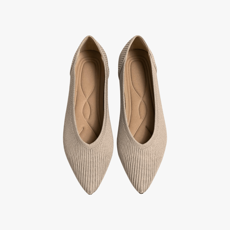 Hazel Women's Knit Ballet Flats – Pointed Toe Memory Foam Comfort Shoes