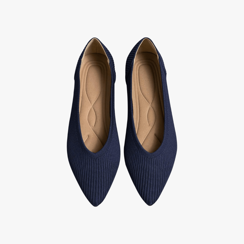 Hazel Women's Knit Ballet Flats – Pointed Toe Memory Foam Comfort Shoes