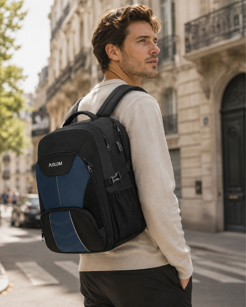 Adrian Men's Laptop Backpack – 55L Travel Rucksack for 18.4" Laptop with USB Charging Port