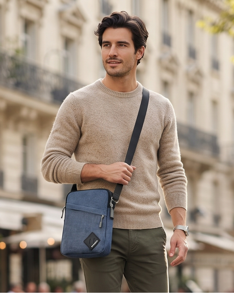 Cliff Men's Crossbody Bag – Multi Pocket Oxford Shoulder Messenger Bag