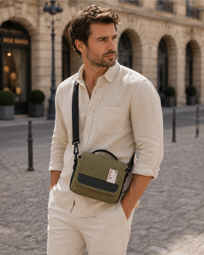 Graham Men's Camera Messenger Bag – Waterproof Canvas Crossbody Bag for DSLR & Mirrorless Cameras