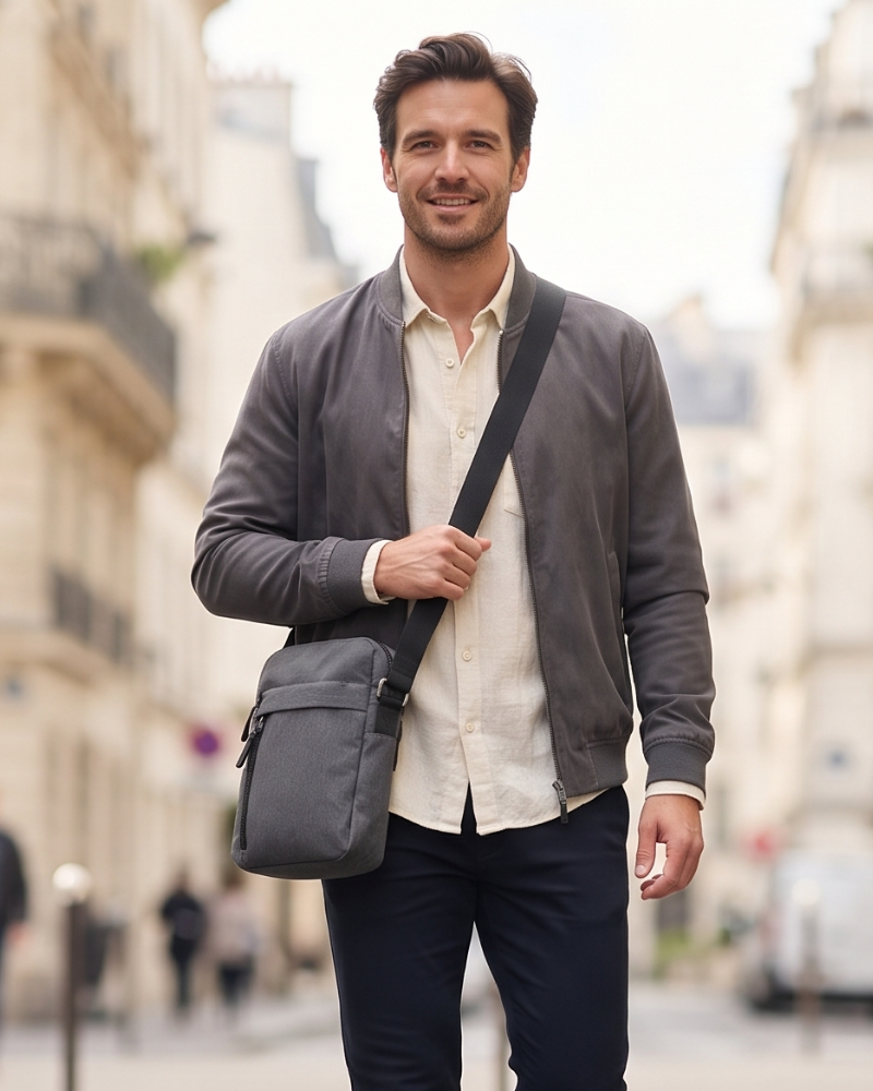 Trevor Men's Oxford Crossbody Bag – Multi Pocket Shoulder Messenger Bag