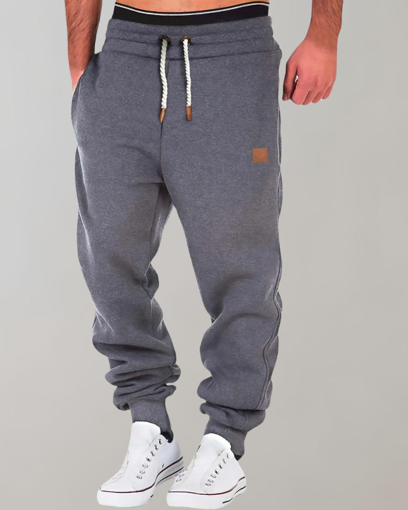 Matthias Men's Cotton Joggers – Stretch Fit, Elastic Waist & Side Pockets