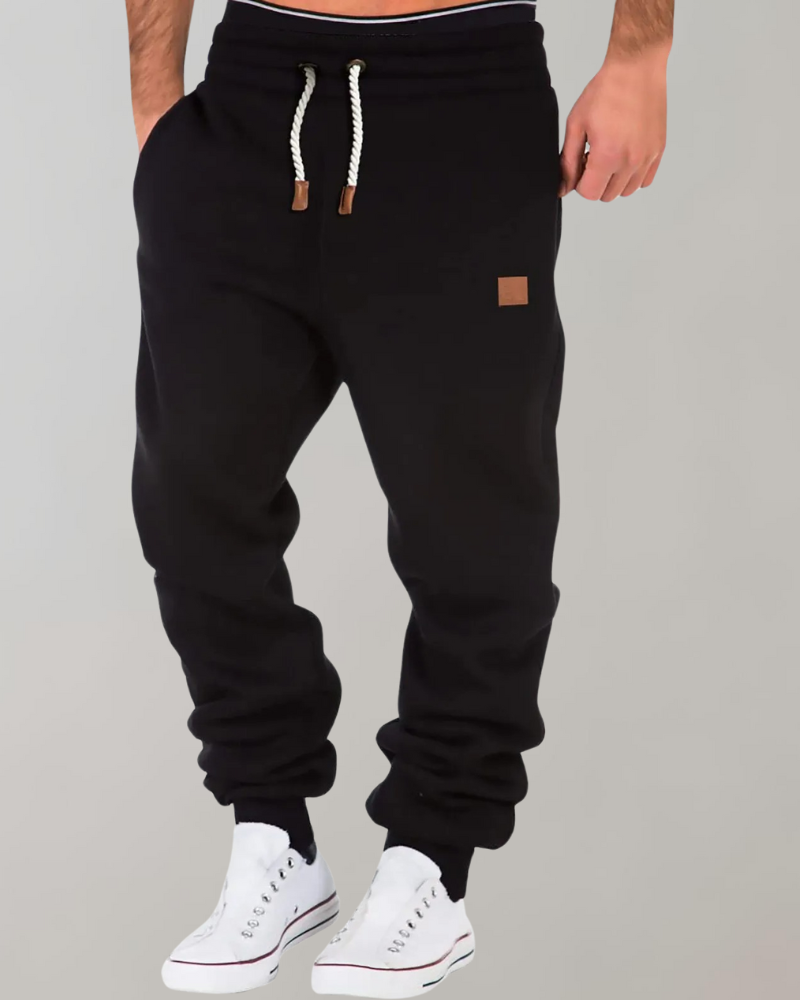 Matthias Men's Cotton Joggers – Stretch Fit, Elastic Waist & Side Pockets